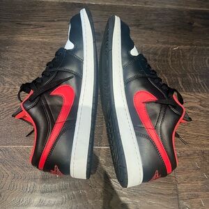 Black and red Jordan one low
